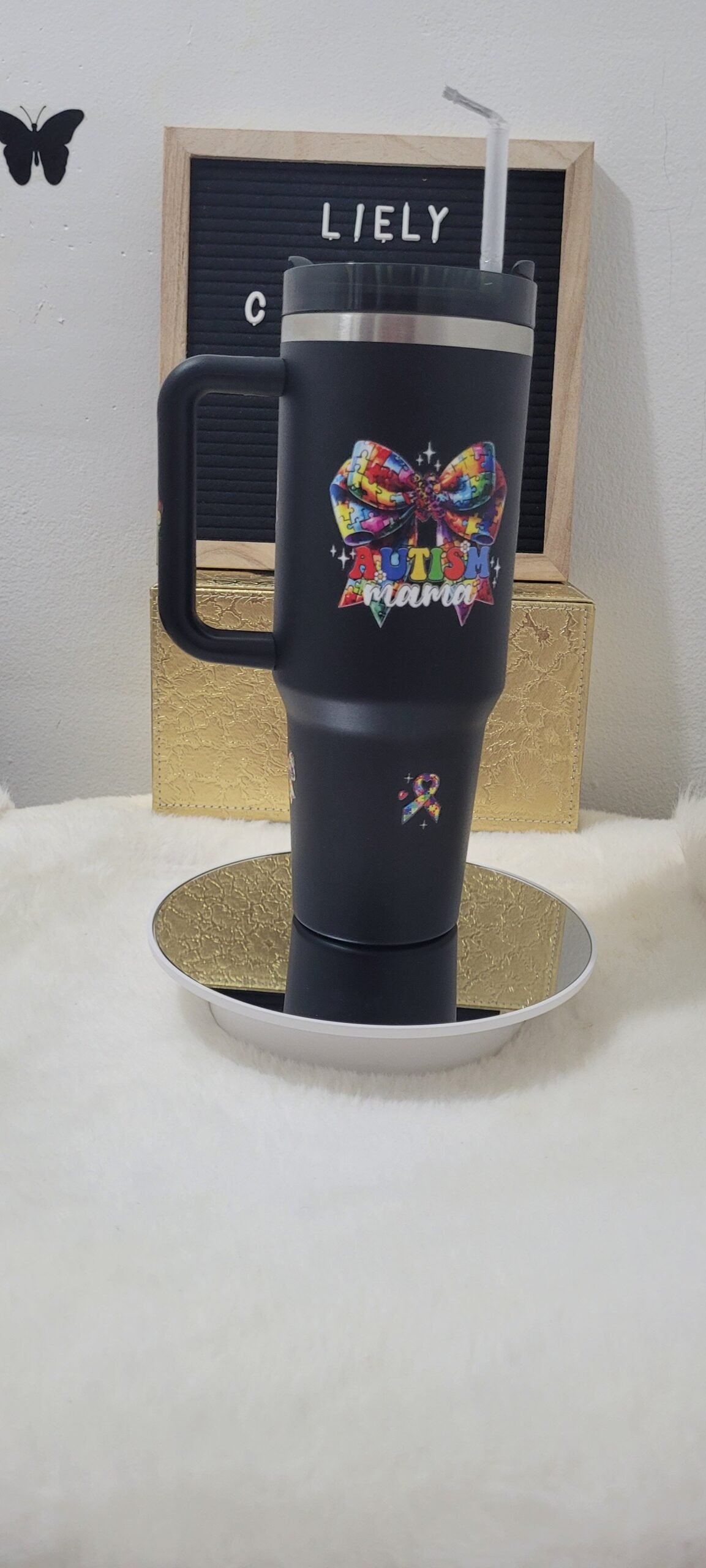 Custom-designed 40 oz stainless steel tumbler! Autism Awareness