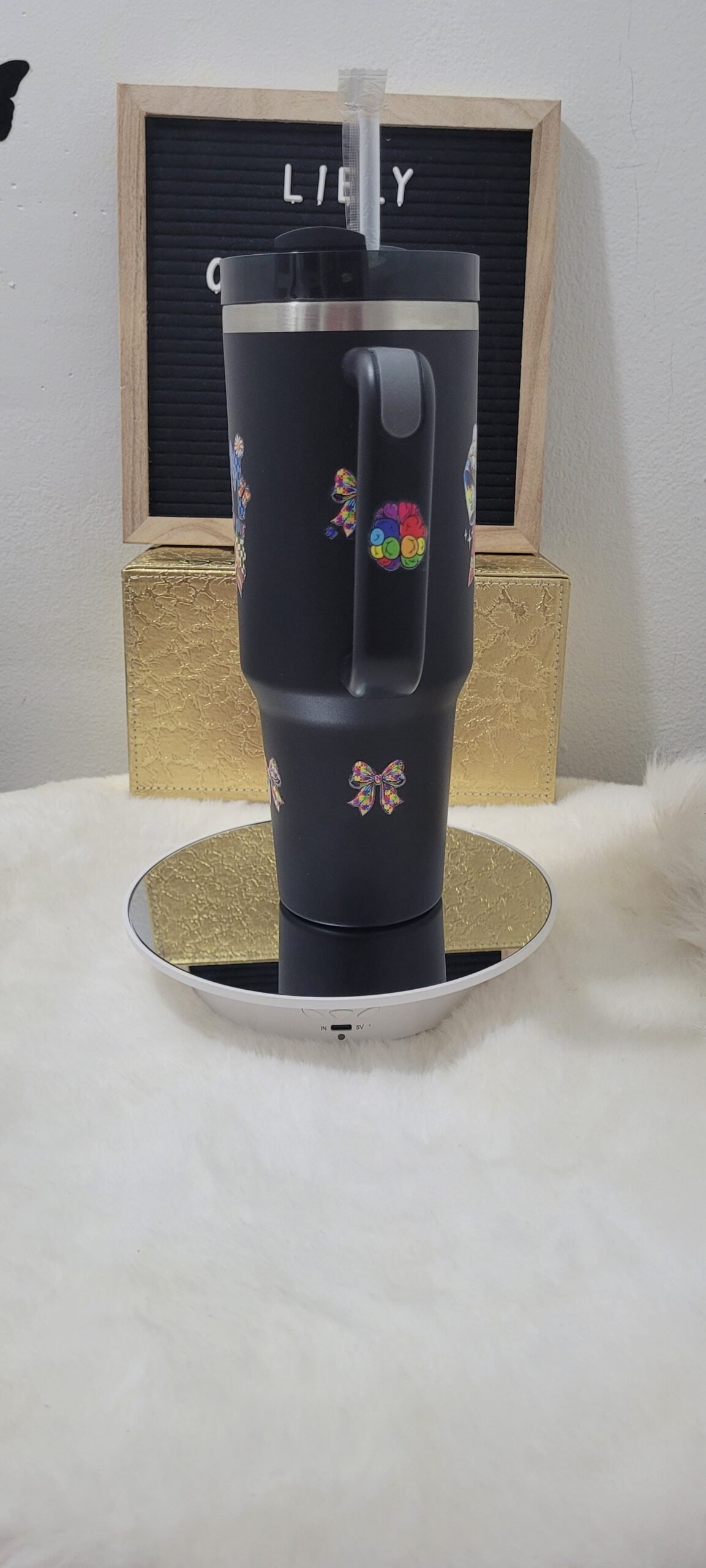 Custom-designed 40 oz stainless steel tumbler! Autism Awareness - Image 3